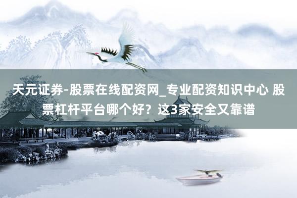 天元证券-股票在线配资网_专业配资知识中心 股票杠杆平台哪个好？这3家安全又靠谱