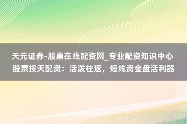 天元证券-股票在线配资网_专业配资知识中心 股票按天配资：活泼往返，短线资金盘活利器