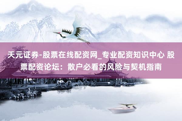 天元证券-股票在线配资网_专业配资知识中心 股票配资论坛：散户必看的风险与契机指南