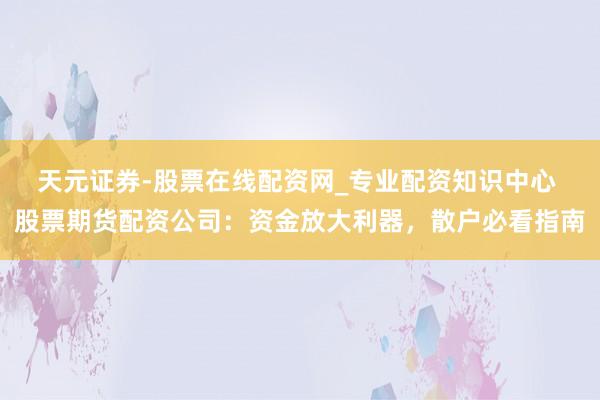 天元证券-股票在线配资网_专业配资知识中心 股票期货配资公司：资金放大利器，散户必看指南