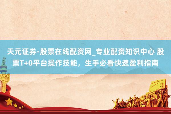 天元证券-股票在线配资网_专业配资知识中心 股票T+0平台操作技能，生手必看快速盈利指南